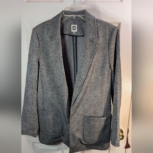 Anne Klein Black and White Herringbone Blazer
